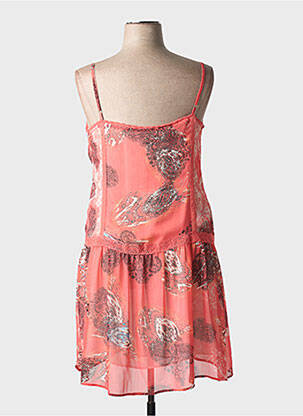 Robe mi-longue coupe fluide fines bretelles rose EVA KAYAN femme