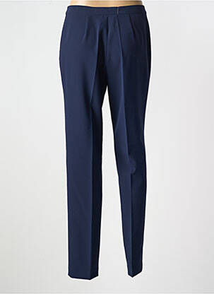 Pantalon droit fermeture zippée sous rabat boutonné bleu ANNE KELLY femme