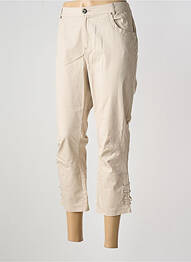 Pantacourt coupe droite beige FRED SABATIER femme