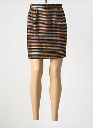 Jupe courte coupe droite marron BRUNELLA femme