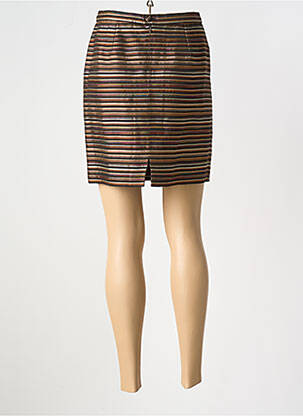 Jupe courte coupe droite marron BRUNELLA femme