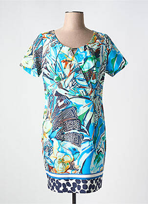 Robe mi-longue bleu PAUSE CAFE pour femme