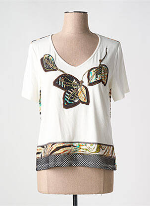 T-shirt blanc PAUSE CAFE pour femme