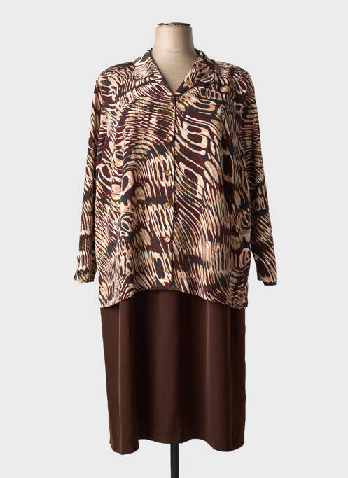 Ensemble robe type de veste casual marron FRANCE RIVOIRE femme