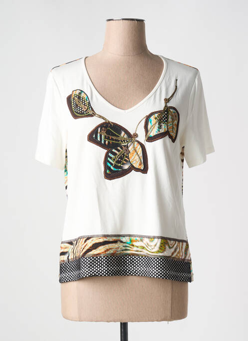 T-shirt blanc PAUSE CAFE pour femme