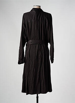 Robe mi-longue manches longues manches longues noir ZHENZI femme