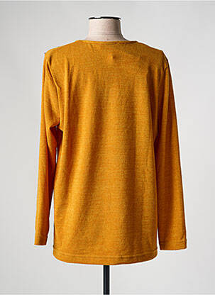 Pull tissage chiné manches longues jaune GRIFFON femme