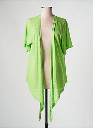 Gilet manches courtes col v vert ZHENZI femme