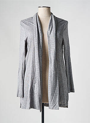 Gilet manches longues col châle gris AN II VITO femme
