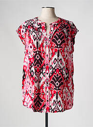 Chemisier manches courtes manches courtes rouge YESTA femme