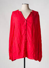 Tunique manches longues tissage crêpe rouge YESTA femme