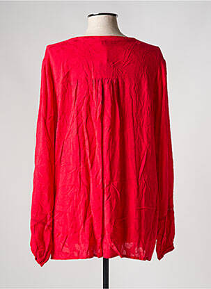 Tunique manches longues tissage crêpe rouge YESTA femme