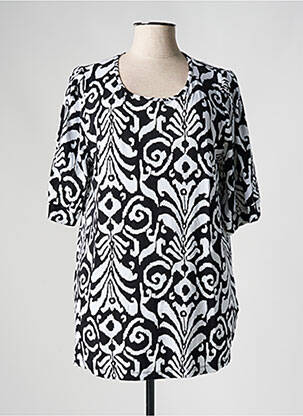 T-shirt imprimé fantaisie manches courtes noir YESTA femme