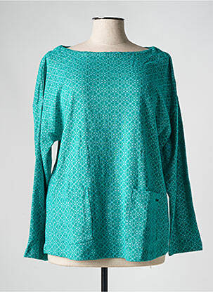 Pull tunique stretch manches longues bleu AGATHE & LOUISE femme