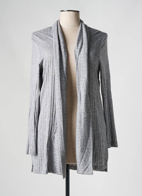 Gilet manches longues col châle gris AN II VITO femme