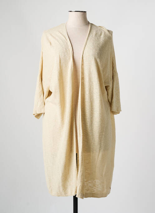 Gilet manches longues beige YESTA pour femme