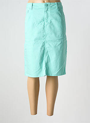 Jupe mi-longue coupe droite bleu GRIFFON femme