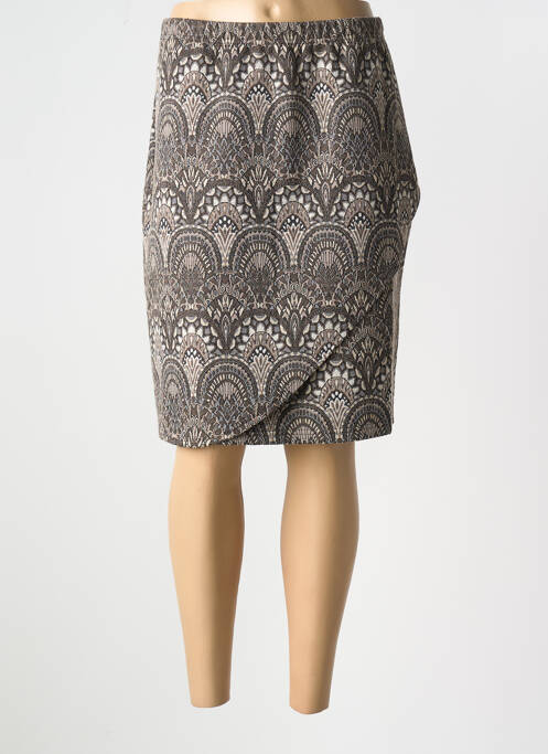 Jupe mi-longue coupe droite gris ZHENZI femme