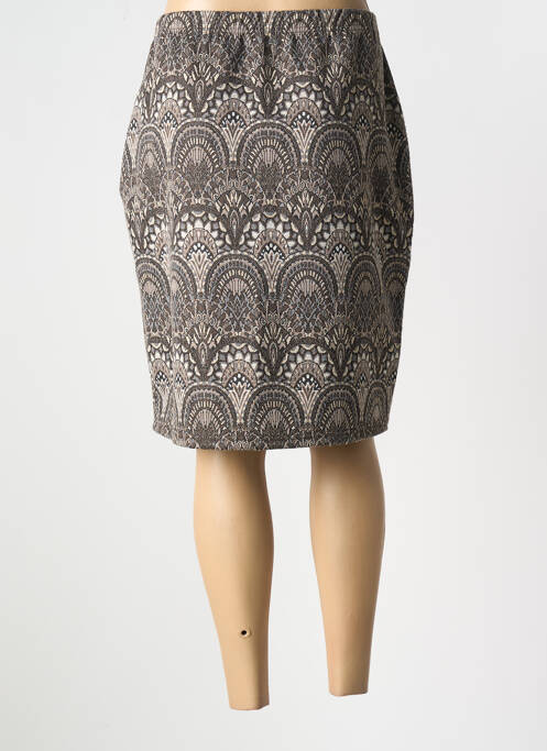 Jupe mi-longue coupe droite gris ZHENZI femme
