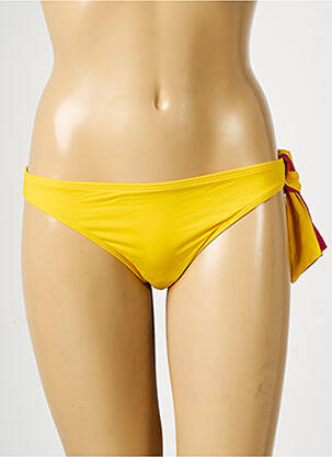 Bas de maillot de bain effet matière satinée culotte jaune AUBADE femme