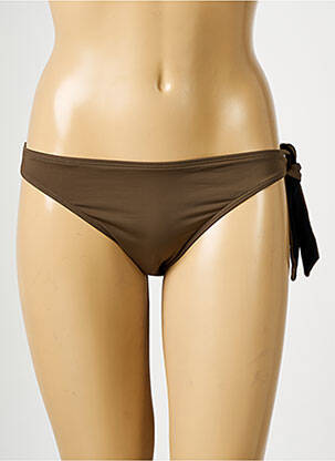 Bas de maillot de bain effet matière satinée culotte marron AUBADE femme