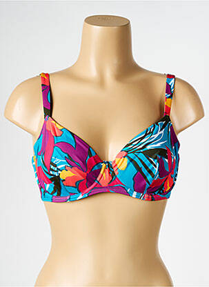 Haut de maillot de bain stretch haut soutien-gorge emboitant bleu SIMONE PERELE femme