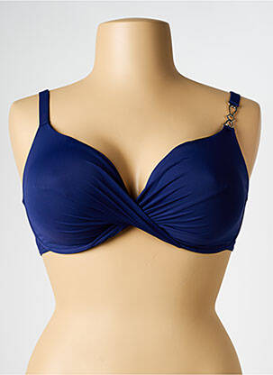 Haut de maillot de bain bretelles élastiquées ajustables bleu SIMONE PERELE femme