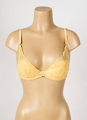 Soutien-gorge effet matière satinée haut soutien-gorge moulé jaune CHANTELLE femme