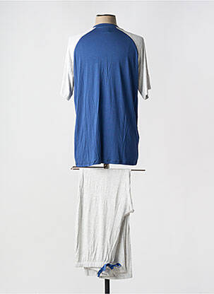 Pyjama col v bleu BARANDI homme