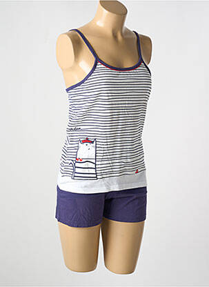Pyjashort bleu ROSE POMME pour femme