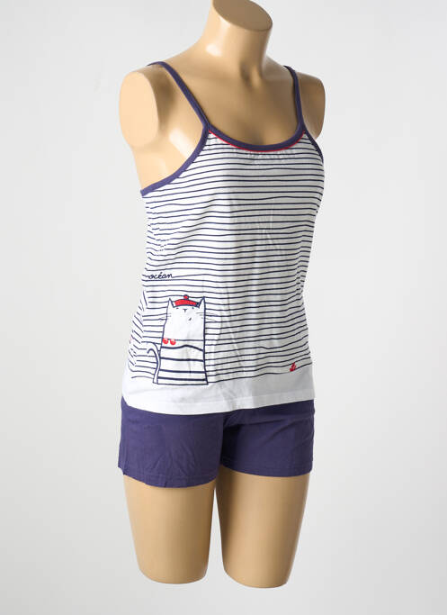 Pyjashort bleu ROSE POMME pour femme