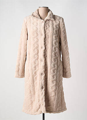 Robe de chambre col chemisier marron VANIA femme