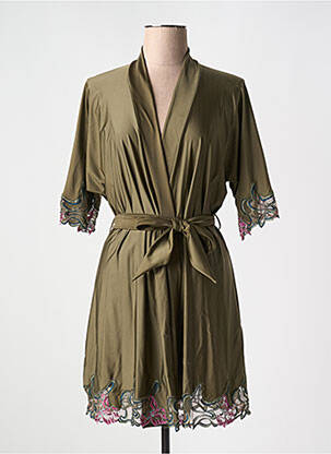 Déshabillé effet matière satinée vert LOUISA BRACQ femme