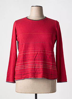 Pull coupe cintrée manches longues rouge TELMAIL femme