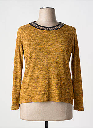Pull coupe cintrée manches longues jaune TELMAIL femme