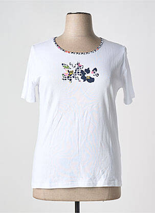 T-shirt sérigraphie floquée manches courtes blanc TELMAIL femme