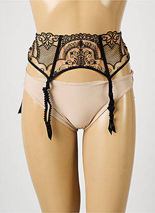 Guêpière/porte-jarretelle tissage dentelle noir LOUISA BRACQ femme