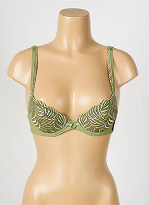 Soutien-gorge effet matière satinée haut soutien-gorge push-up vert AUBADE femme
