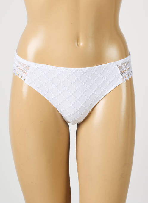 Tanga blanc LOUISA BRACQ pour femme