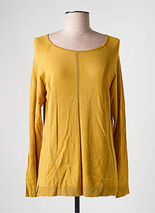 Pull coupe cintrée manches longues jaune GUY DUBOUIS femme