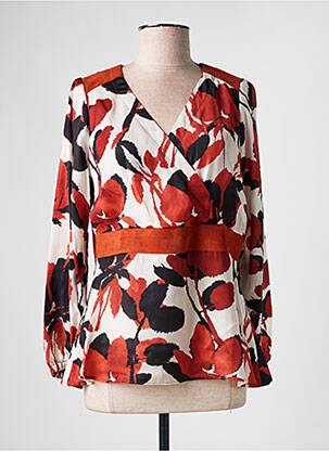 Blouse imprimé fleurs manches longues orange GREGORY PAT femme