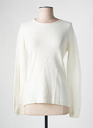 Pull coupe cintrée manches longues blanc COULEURS DU TEMPS femme