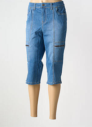 Pantacourt taille haute taille haute bleu SHEEGO femme
