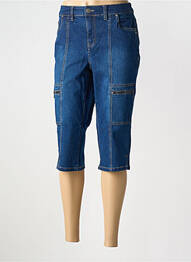 Pantacourt coupe droite taille haute bleu fonce SHEEGO femme