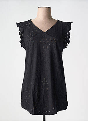 T-shirt coupe droite manches courtes noir SHEEGO femme