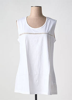 Débardeur coupe droite sans manche blanc SHEEGO femme