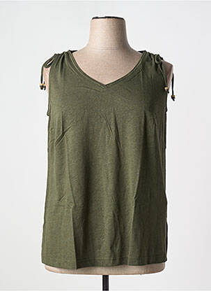 Débardeur col v sans manche vert SHEEGO femme