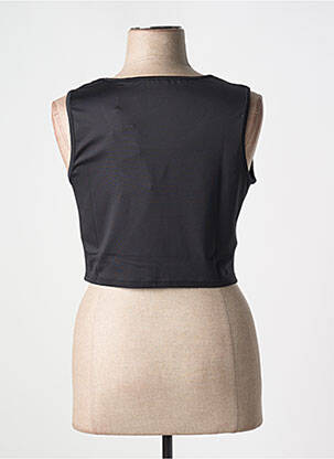 Top coupe cintrée sans manche noir SHEEGO femme