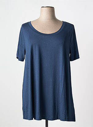 T-shirt col rond manches courtes bleu SHEEGO femme
