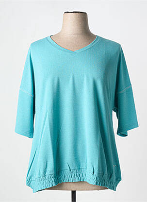 Top tissage jersey manches 3/4 bleu SHEEGO femme